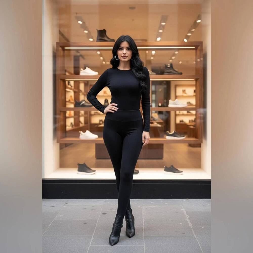 NEW HUE classic leggings in black